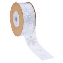 Christmas Ribbon White 10 Yards for Home Decor and Gift