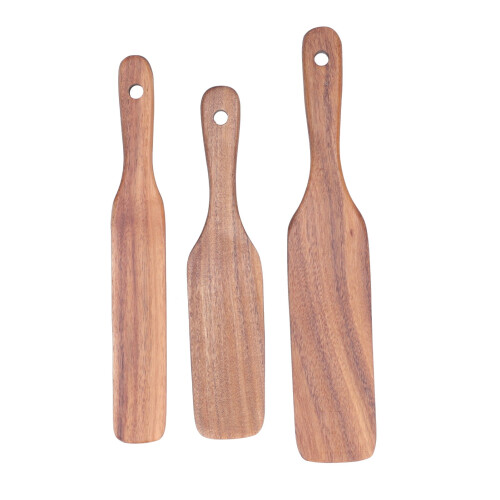 Teak Wooden Spurtles Set Natural 3-Piece