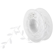 Artificial Silk Leaf Ribbon 15 m White