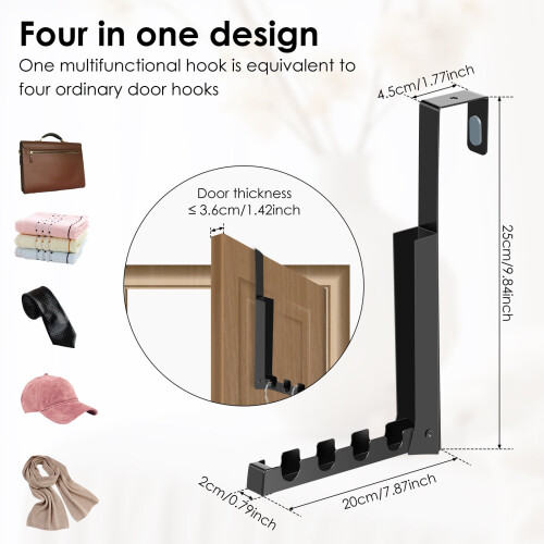 Foldable Over-Door Drying Rack with 4 Grooves and Sturdy 2