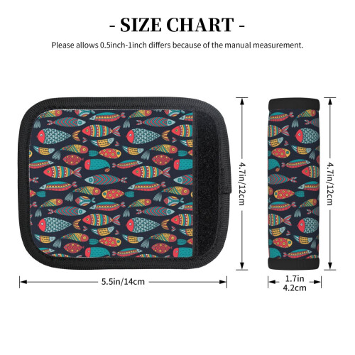Luggage Handle Wraps Colorful Fish Design 2 Pcs 1