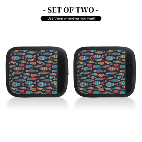 Luggage Handle Wraps Colorful Fish Design 2 Pcs 2