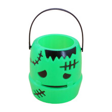 Halloween pumpkin bucket candy holder green reusable