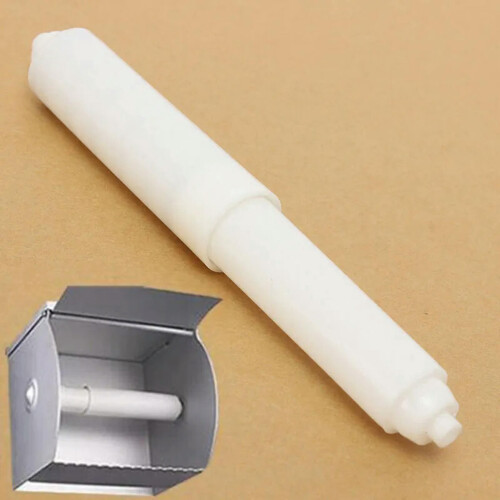 White toilet roll spindle spring-loaded holder 1