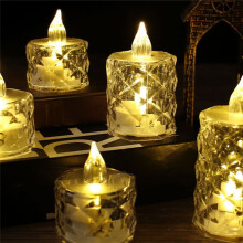 24 Bougies Chauffe-Plat à LED Sans Fumée à Piles pour la Saint-Valentin, les Mariages, les Tables à Manger 1,42 X 3,15 Pouces
