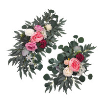 Silk Wedding Arch Flowers Pink Artificial Floral Swag