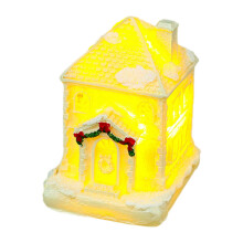 Christmas Village Resin House with Warm Light 2.4x2x1.8 Inch