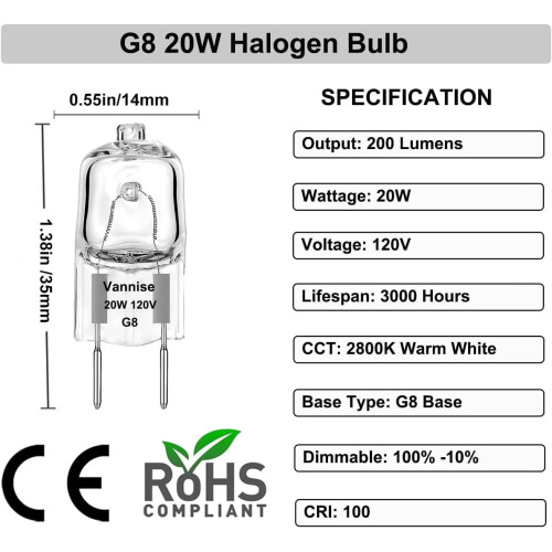 HeeHom G4 halogen bulb 12V 10W 2800K 10-pack 1