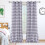Buffalo Plaid Curtains Gray White Light Filtering 37"W x 6