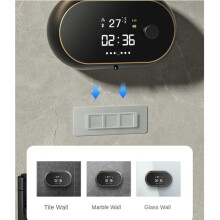 Distributeur Automatique de Savon Mural Rechargeable avec Affichage LED, Distributeur de Savon Gel pour Cuisine, Salle de Bain, Noir