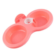 Double Dog Bowls Pink Dual Feeder for Small Medium Dogs and