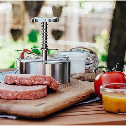 Happon Silver Burger Press Stainless Steel Adjustable Patty 1