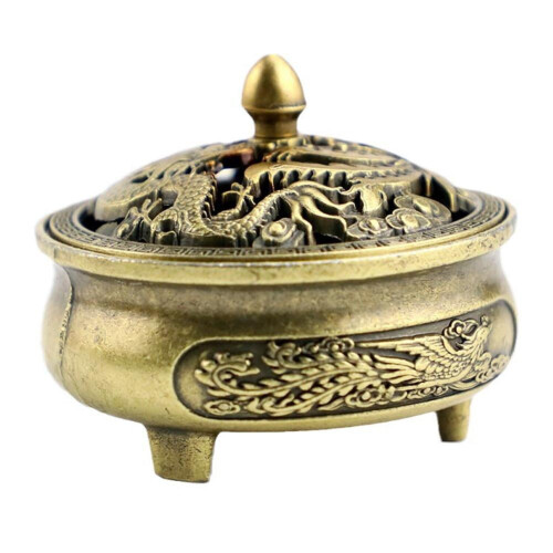Relief Dragon and Phoenix Incense Burner 1pc