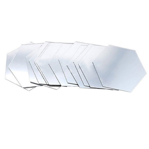 Hexagon Mirror Wall Sticker Set Silver 12 pcs 2