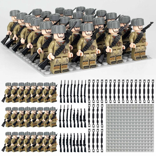 Military Minifigures Soviet Army 24 pcs with base stands