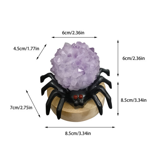 Natural Crystal Spider Lamp for Halloween Decoration 2