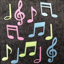Glow-in-the-Dark Music Note Peel-and-Stick Wallpaper Decal