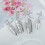 Rhinestone fingernail ring set silver 4 pcs 2
