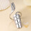 Rhinestone fingernail ring set silver 4 pcs 6