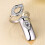 Rhinestone fingernail ring set silver 4 pcs 7