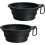 Silicone Collapsible Dog Bowl Black 2-Pack 1