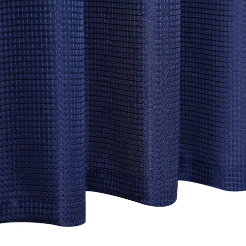 Kitchen Curtain Set Navy Blue Waffle Weave Blackout 3 pcs 2