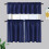 Kitchen Cafe Curtains Navy Blue Waffle Texture Light 2