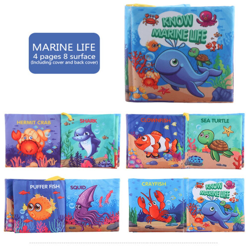 Solacol soft baby cloth book for intelligence development 3D
