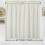 Short Waffle Weave Tier Curtains for Bedroom, Ivory, 2 2