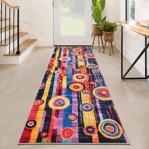 Harperlare Runner Rug Modern Low Pile 2' x 6' Red 1