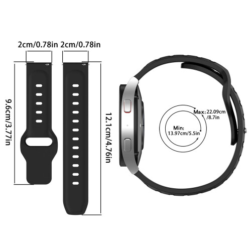 Silicone Watch Band Sweat-Resistant Solid Color 20mm 1