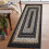 Runner rug washable braided boho geometric 2 ft x 8 ft black 3