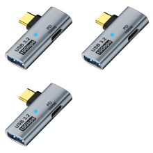 3X 2-in-1 USB C to USB 3.2 Adapter with 100W Charging Port, 4/3 OTG Converter for Ally,Gray