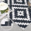 Washable geometric area rug black 5' x 7' 7