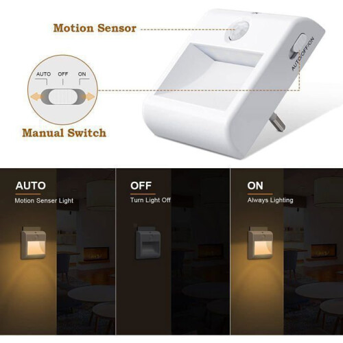 Nachtlampje - NETBOAT - Set van 2 - Bewegingssensor - Lichtsensor - Warm wit 2