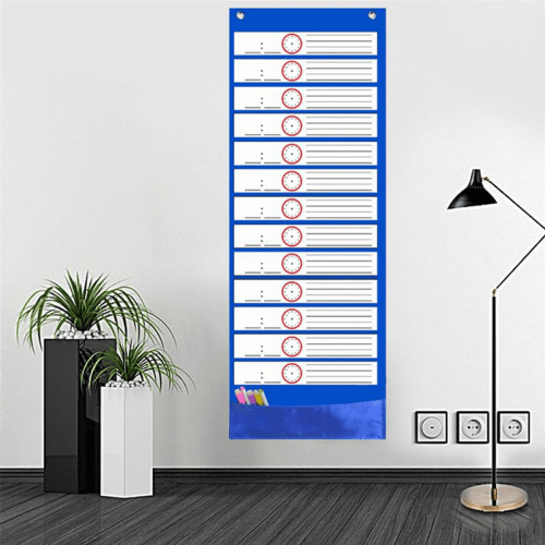 Children's Daily Schedule Pocket Chart with 26 Double-Sided 2