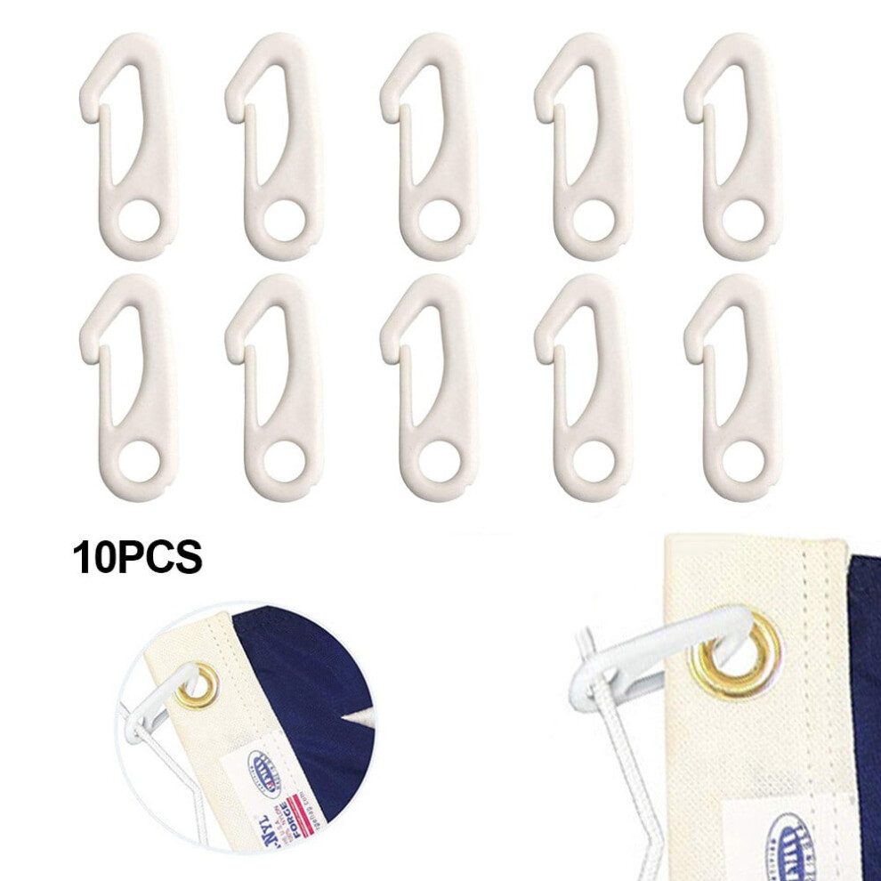 Flag Pole Clips Plastic Hook For Rope 10 Pcs 9357860674263