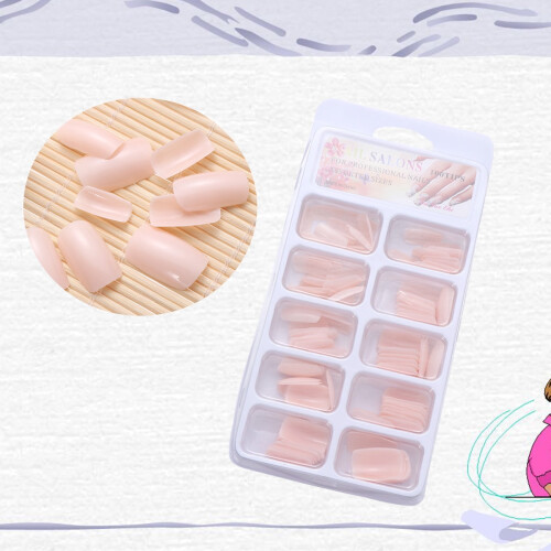Haust artificial nail tips pink 100 pcs 2