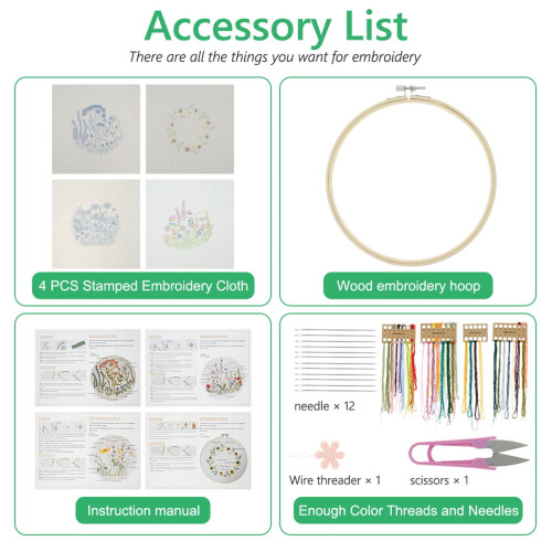 Embroidery Kit for Beginners with Pattern and Instructions 1