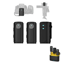 Wireless Lavalier Mic 3-in-1 with 2 Mini Mics Black