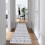 Runner Rug Boho Geometric 2x10 Ft Gray White Washable 2