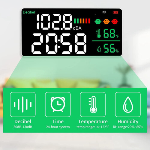Decibel Meter Wall Mount Sound Level Meter 30-130 dB 2