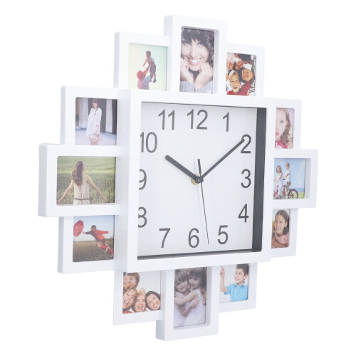 White Picture Frame Wall Clock 15.35 Inch 1
