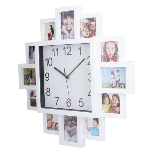 White Picture Frame Wall Clock 15.35 Inch 2