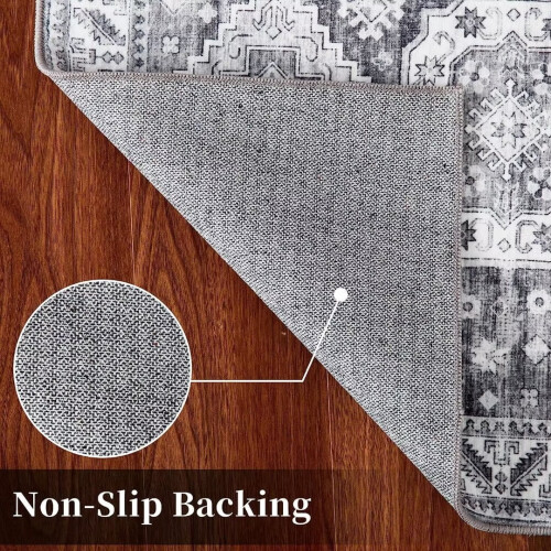 Haperlare grey hallway runner rug 2x6 ft 2