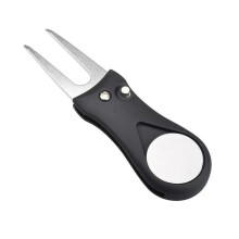 Golf divot repair tool stainless steel foldable magnetic