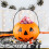 Halloween Pumpkin Candy Bucket with Handle Orange Reusable 3
