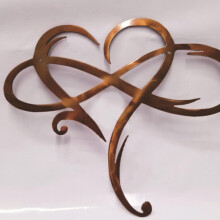 Wrought Iron Wall Decor Infinity Heart 17x20cm Brown