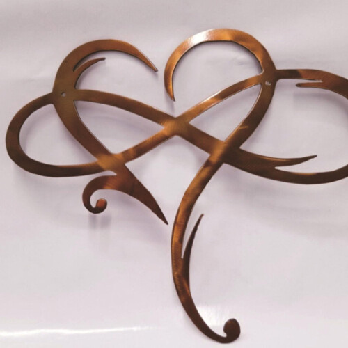 Wrought Iron Wall Decor Infinity Heart 17x20cm Brown