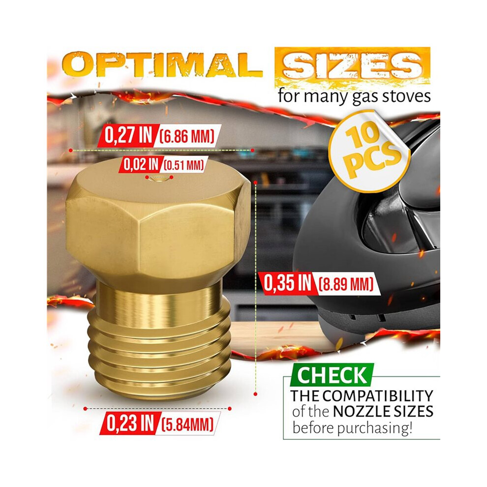 20 Pcs Propane To Natural Gas Conversion Kit-M6 X 0.75Mm,0.5Mm Brass Nozzle Gas Conversion Kit For Gas Stoves And Grills 6033337581601